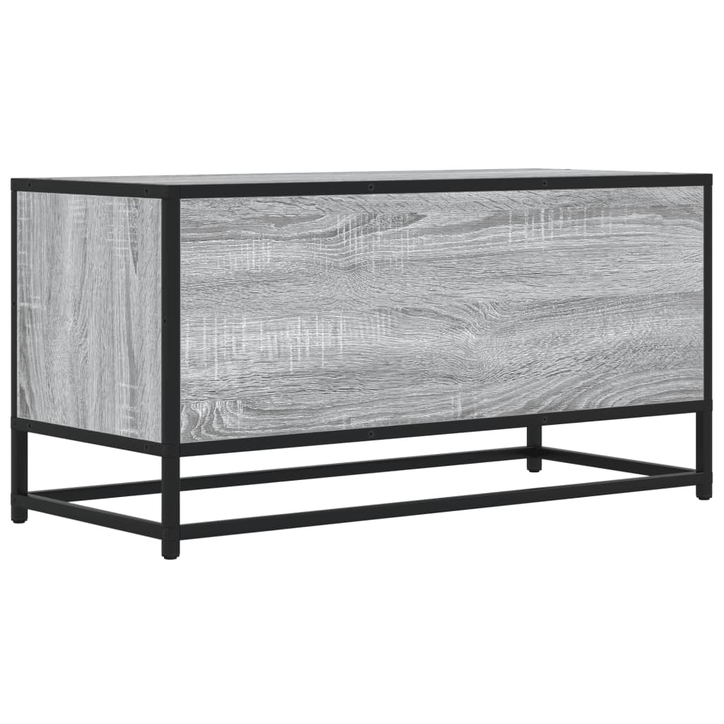 Dulap TV, gri sonoma, 80x34,5x40 cm, lemn prelucrat și metal GartenMobel Dekor