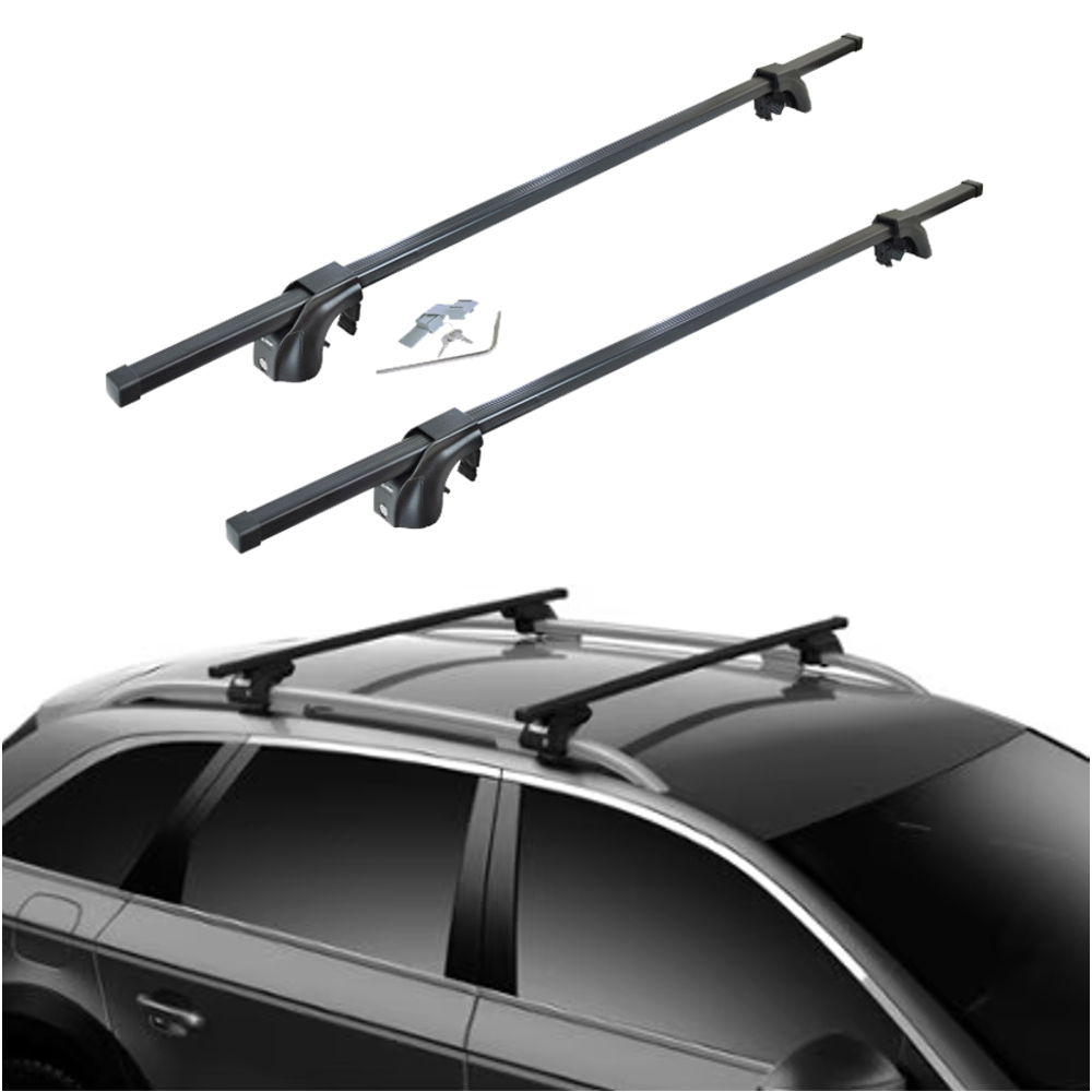 Set 2 Bare Portbagaj Auto Transversale Universale din Otel, Lungime Reglabila Maxim 126cm