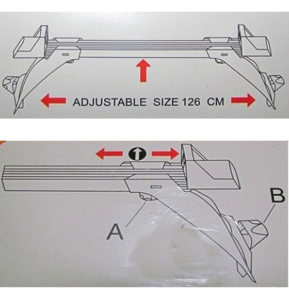 Set 2 Bare Portbagaj Auto Transversale Universale din Otel, Lungime Reglabila Maxim 126cm