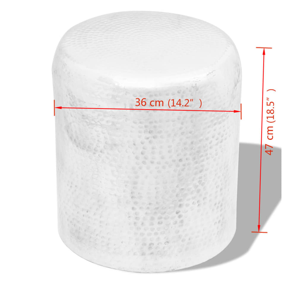 Scaun/Masă laterală din aluminiu bătut la ciocan, argintiu  GartenMobel Dekor