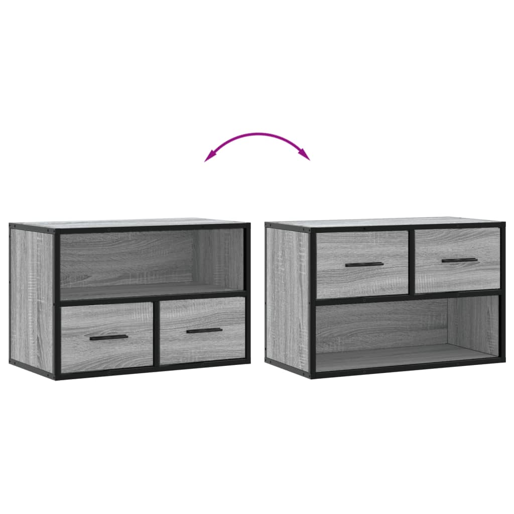 Dulap TV, gri sonoma, 60x31x39,5 cm, lemn prelucrat și metal GartenMobel Dekor