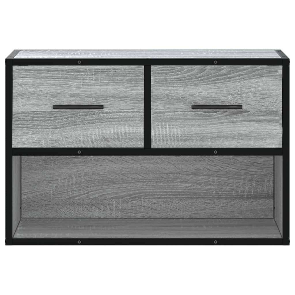 Dulap TV, gri sonoma, 60x31x39,5 cm, lemn prelucrat și metal GartenMobel Dekor