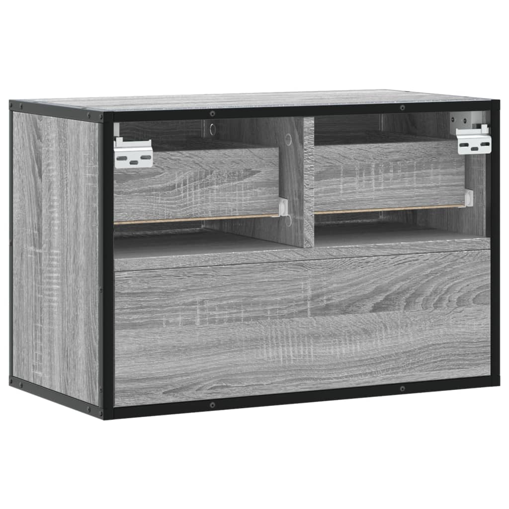 Dulap TV, gri sonoma, 60x31x39,5 cm, lemn prelucrat și metal GartenMobel Dekor