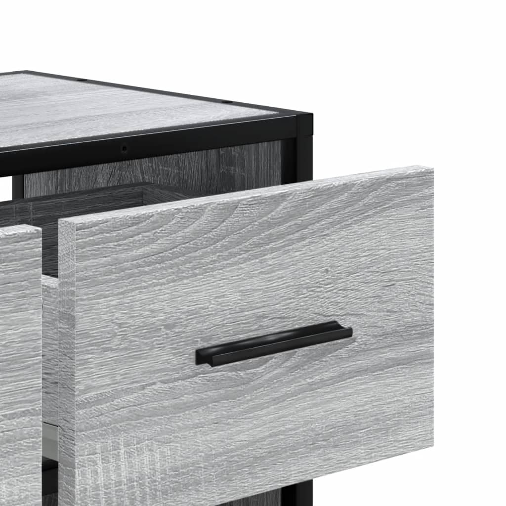 Dulap TV, gri sonoma, 60x31x39,5 cm, lemn prelucrat și metal GartenMobel Dekor