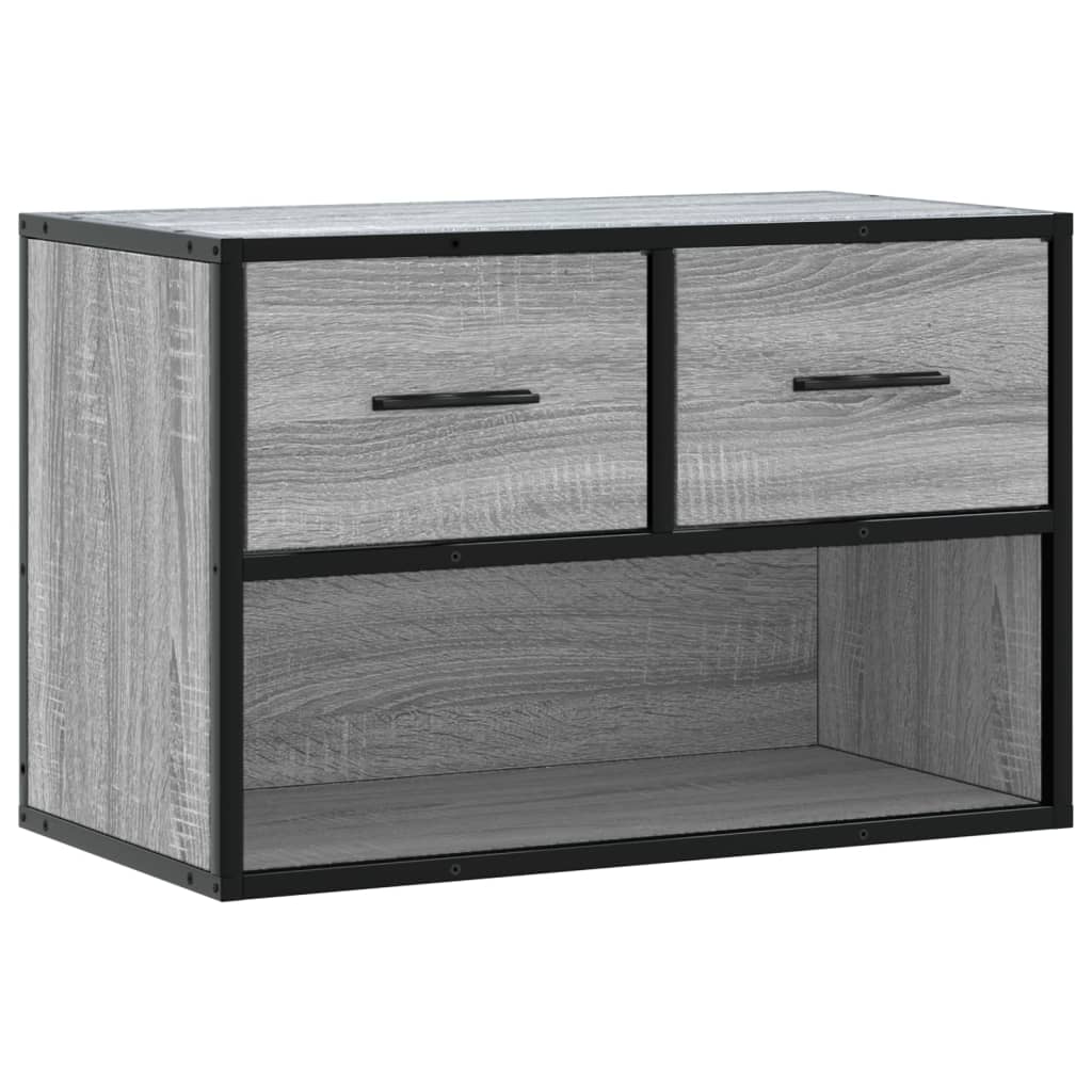 Dulap TV, gri sonoma, 60x31x39,5 cm, lemn prelucrat și metal GartenMobel Dekor