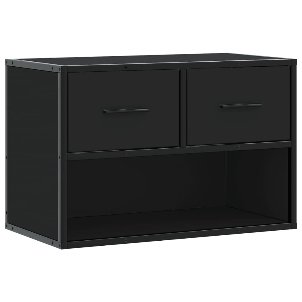 Dulap TV, negru, 60x31x39,5 cm, lemn prelucrat și metal GartenMobel Dekor