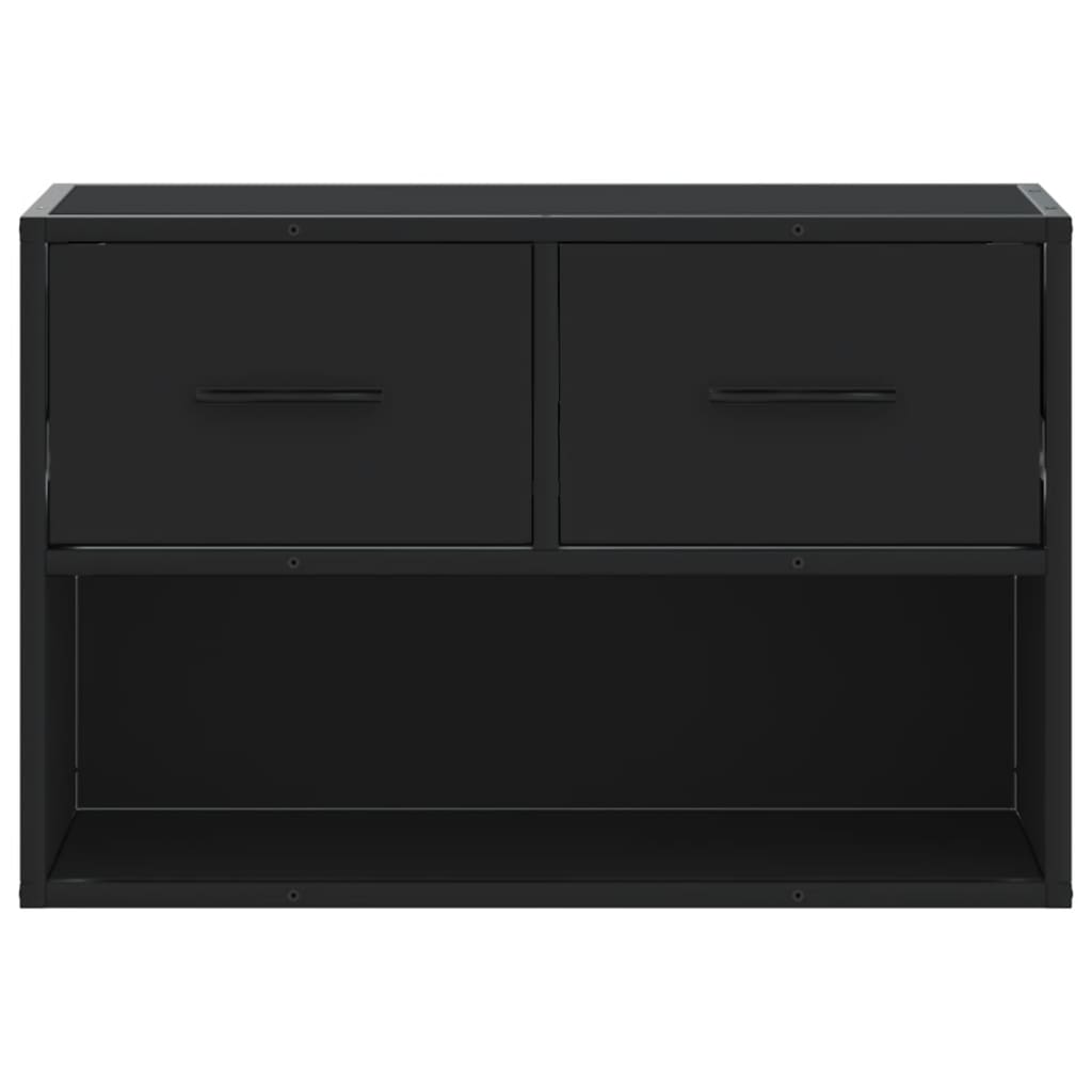 Dulap TV, negru, 60x31x39,5 cm, lemn prelucrat și metal GartenMobel Dekor