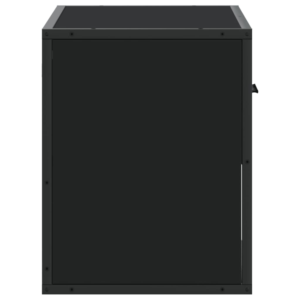 Dulap TV, negru, 60x31x39,5 cm, lemn prelucrat și metal GartenMobel Dekor
