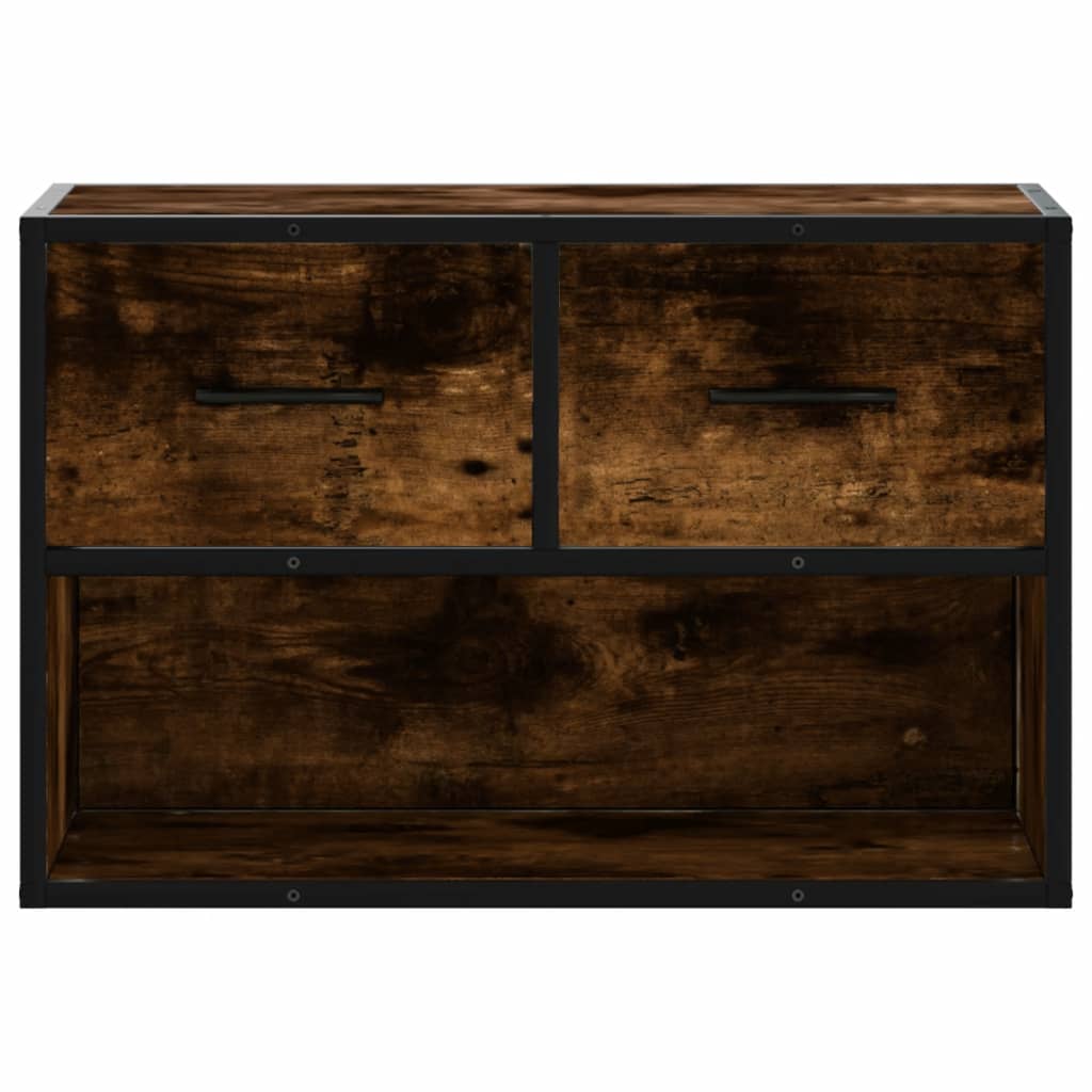 Dulap TV, stejar fumuriu, 60x31x39,5 cm lemn și metal GartenMobel Dekor