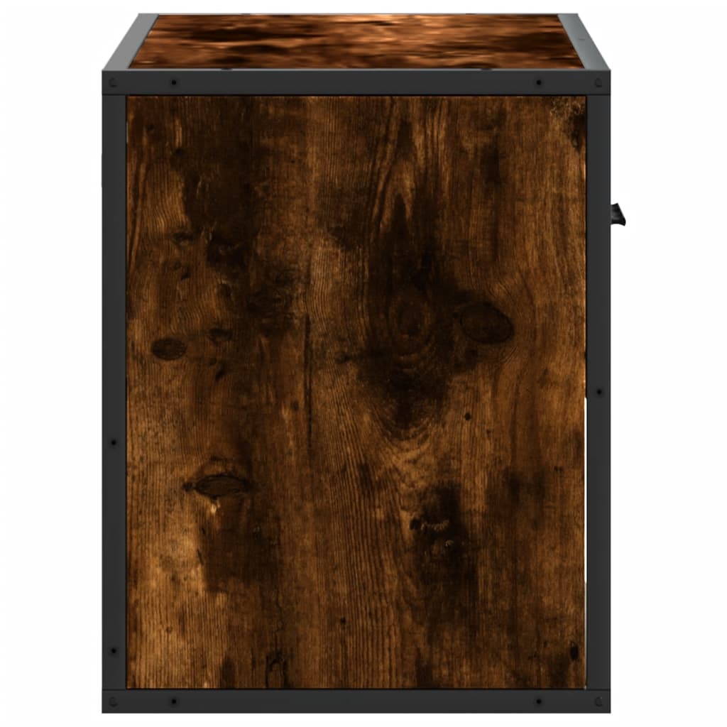 Dulap TV, stejar fumuriu, 60x31x39,5 cm lemn și metal GartenMobel Dekor