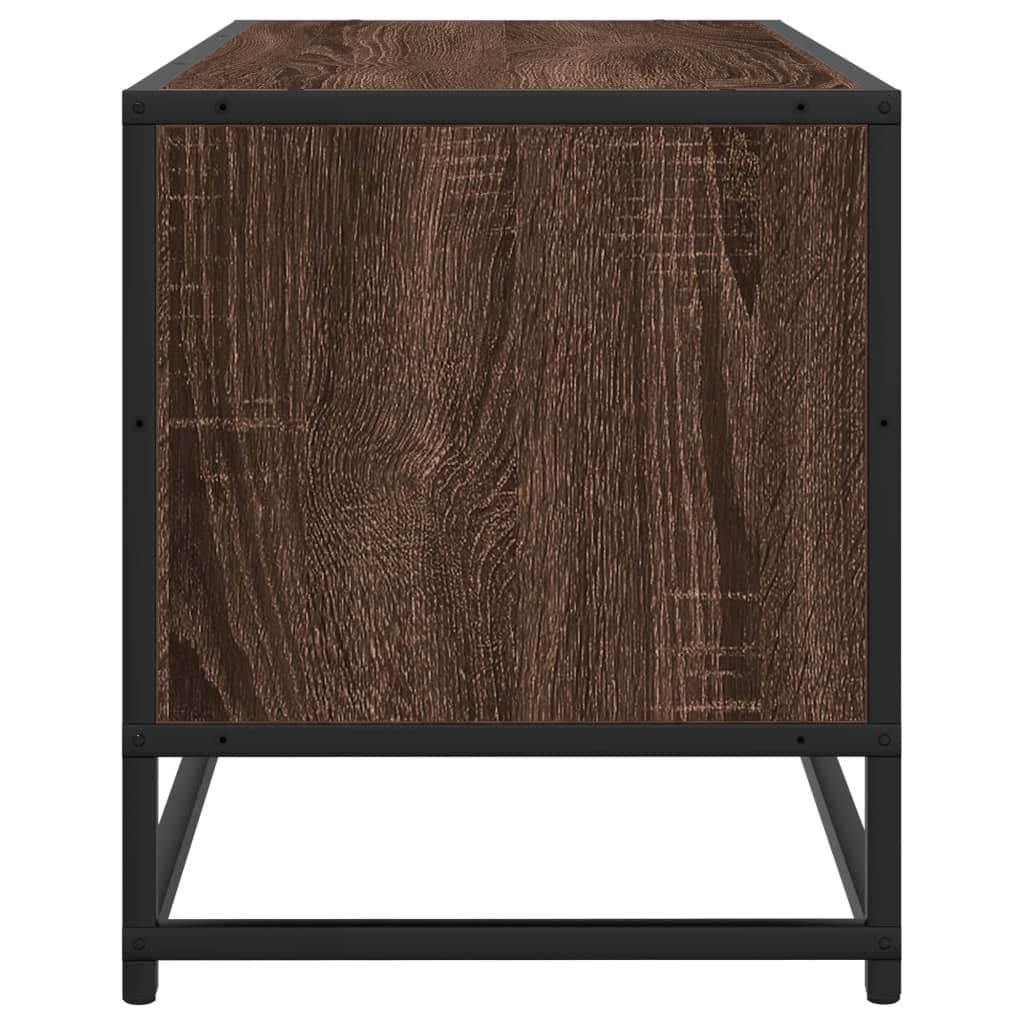 Dulap TV, stejar maro, 80x34,5x40 cm, lemn prelucrat și metal GartenMobel Dekor