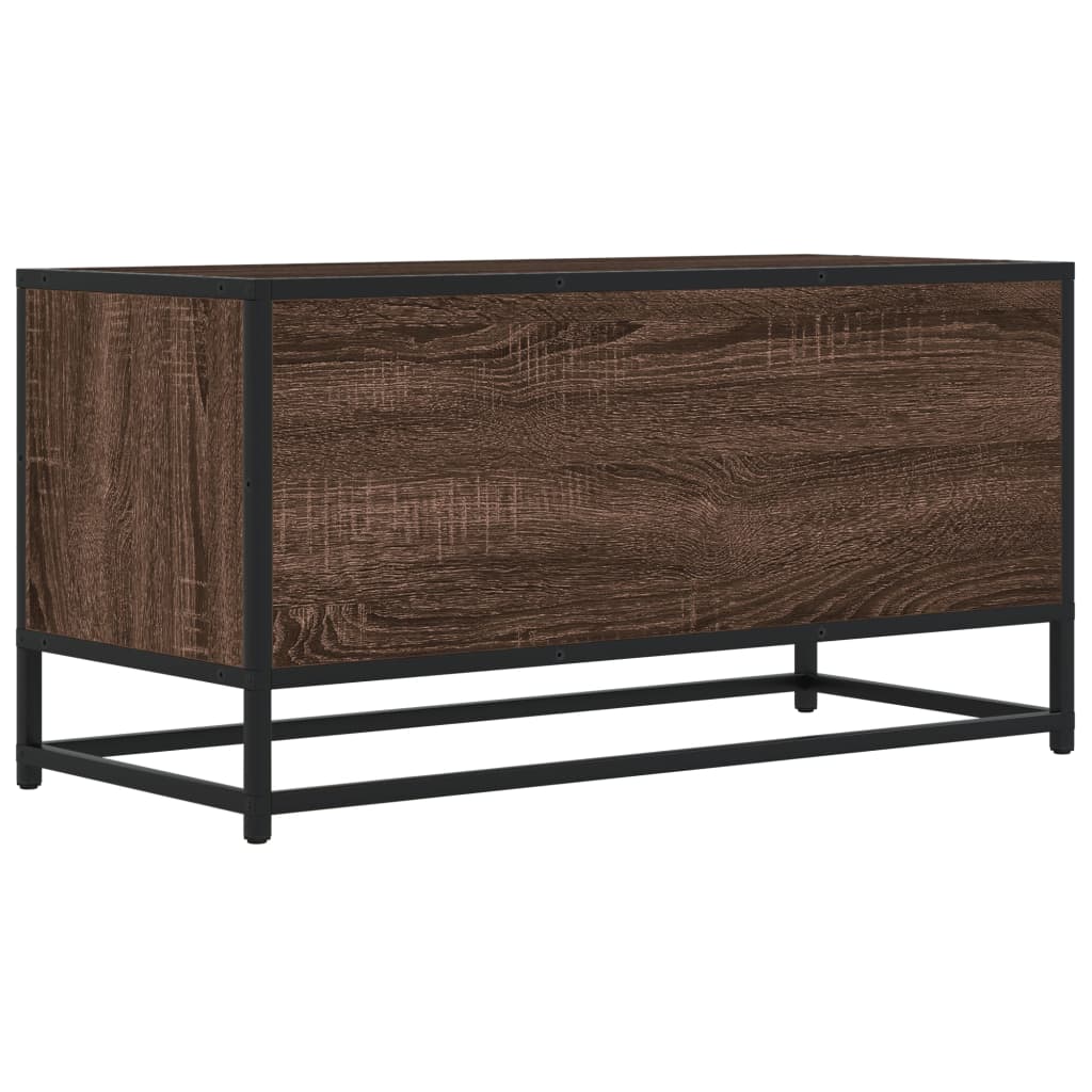 Dulap TV, stejar maro, 80x34,5x40 cm, lemn prelucrat și metal GartenMobel Dekor