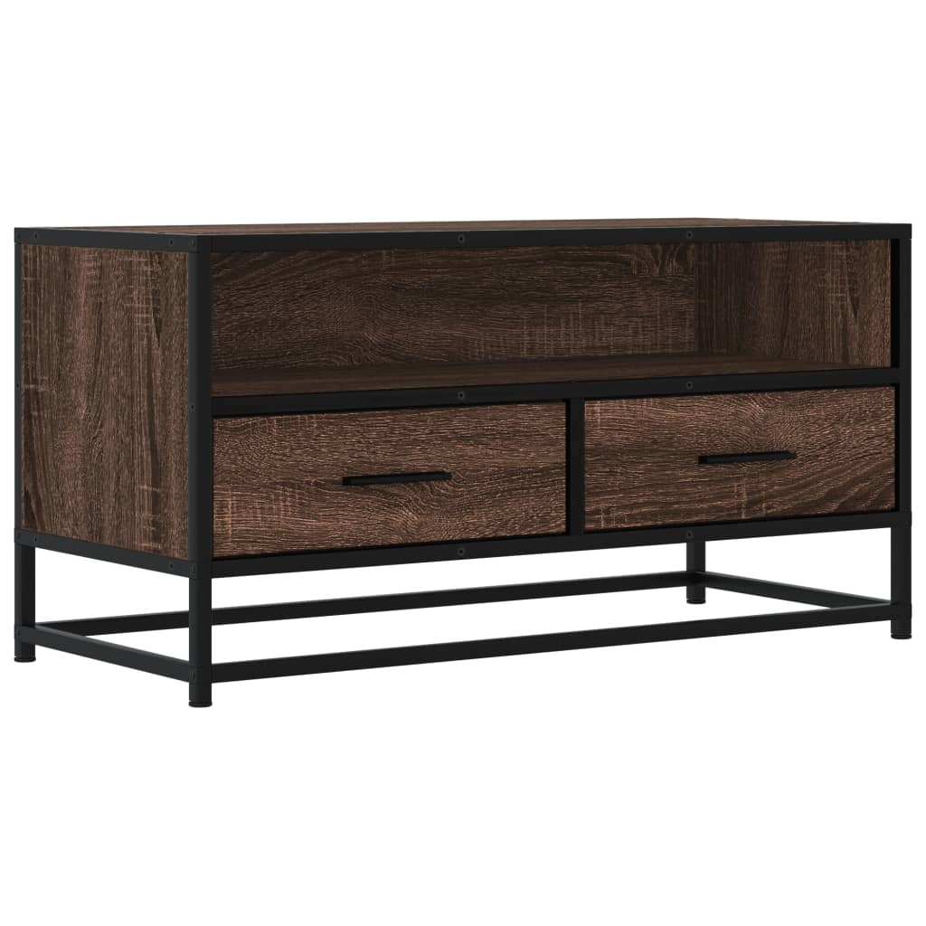 Dulap TV, stejar maro, 80x34,5x40 cm, lemn prelucrat și metal GartenMobel Dekor