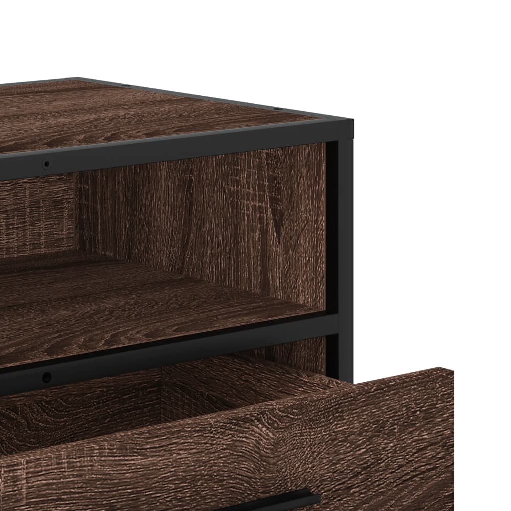 Dulap TV, stejar maro, 80x34,5x40 cm, lemn prelucrat și metal GartenMobel Dekor