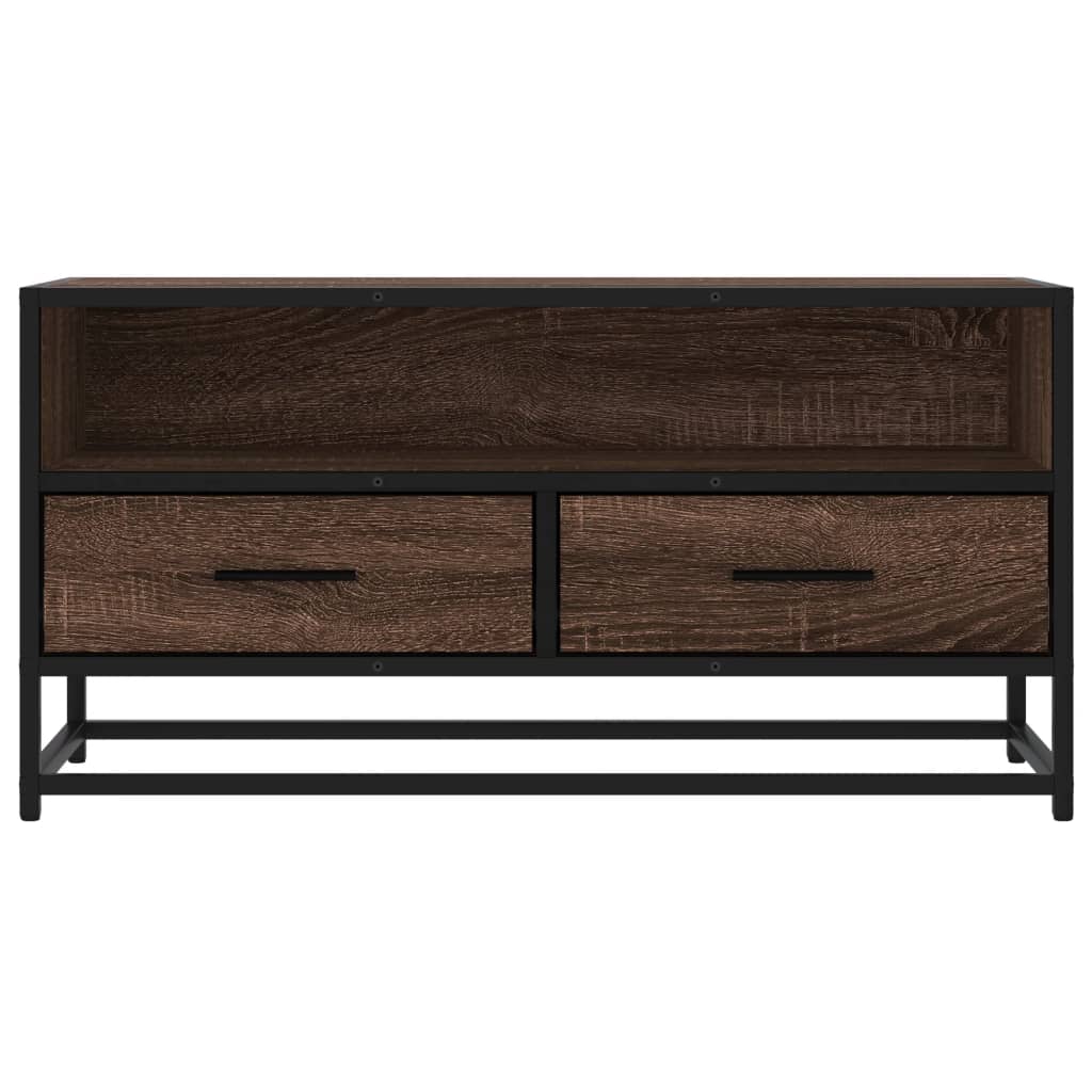 Dulap TV, stejar maro, 80x34,5x40 cm, lemn prelucrat și metal GartenMobel Dekor