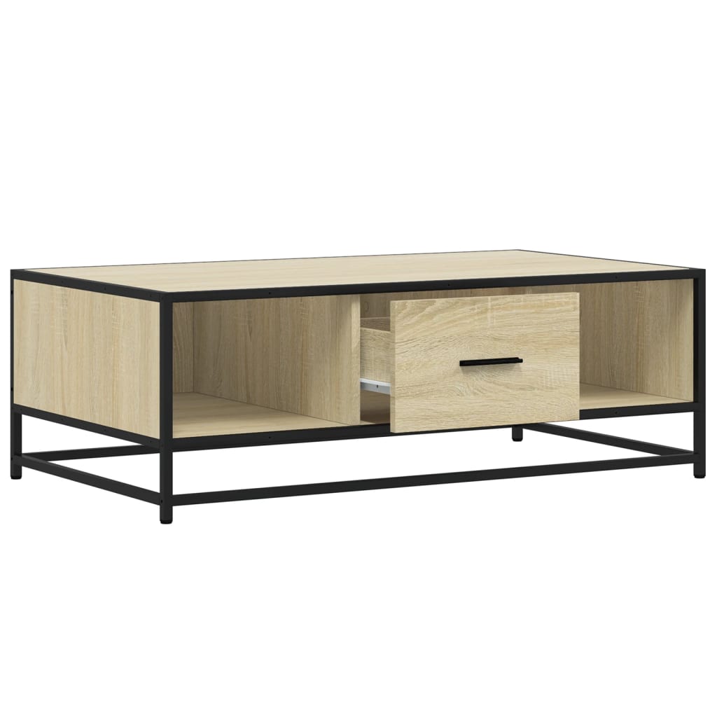 Măsuță cafea stejar sonoma 100x57x35 cm lemn prelucrat și metal GartenMobel Dekor