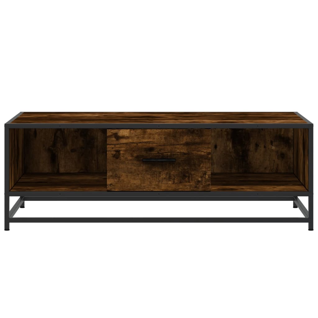 Măsuță de cafea stejar fumuriu 100x57x35cm lemn prelucrat/metal GartenMobel Dekor
