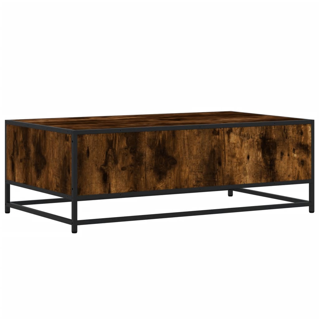 Măsuță de cafea stejar fumuriu 100x57x35cm lemn prelucrat/metal GartenMobel Dekor