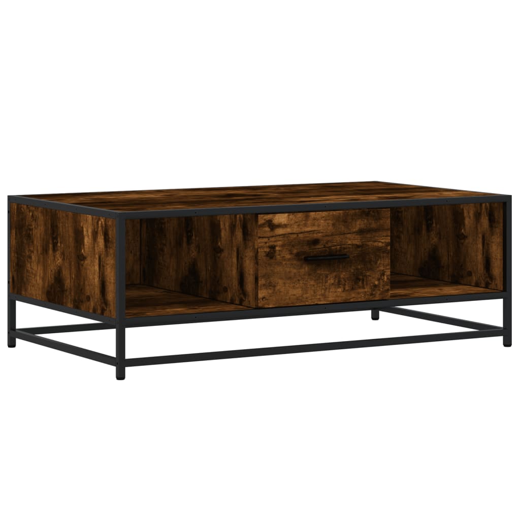 Măsuță de cafea stejar fumuriu 100x57x35cm lemn prelucrat/metal GartenMobel Dekor