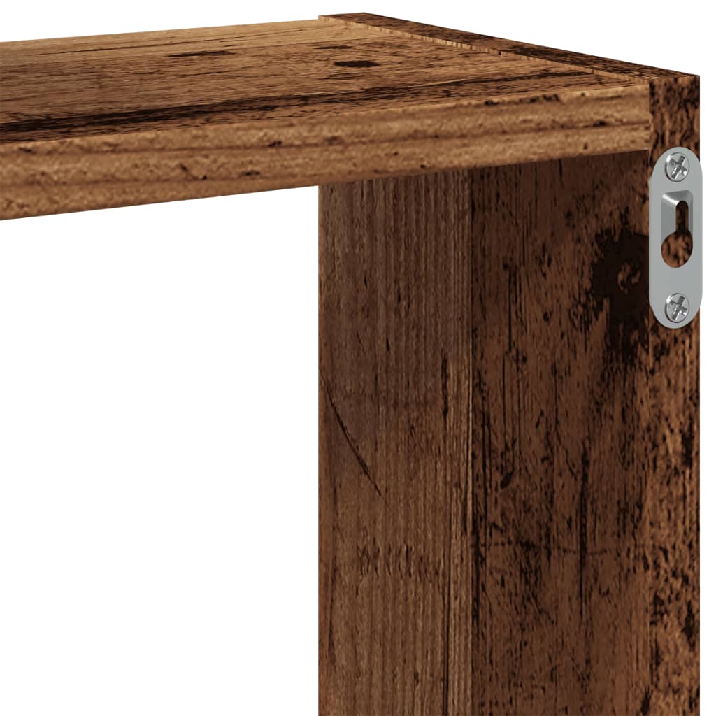 Rafturi de perete, cub, lemn vechi, 68x15x68 cm, lemn prelucrat GartenMobel Dekor