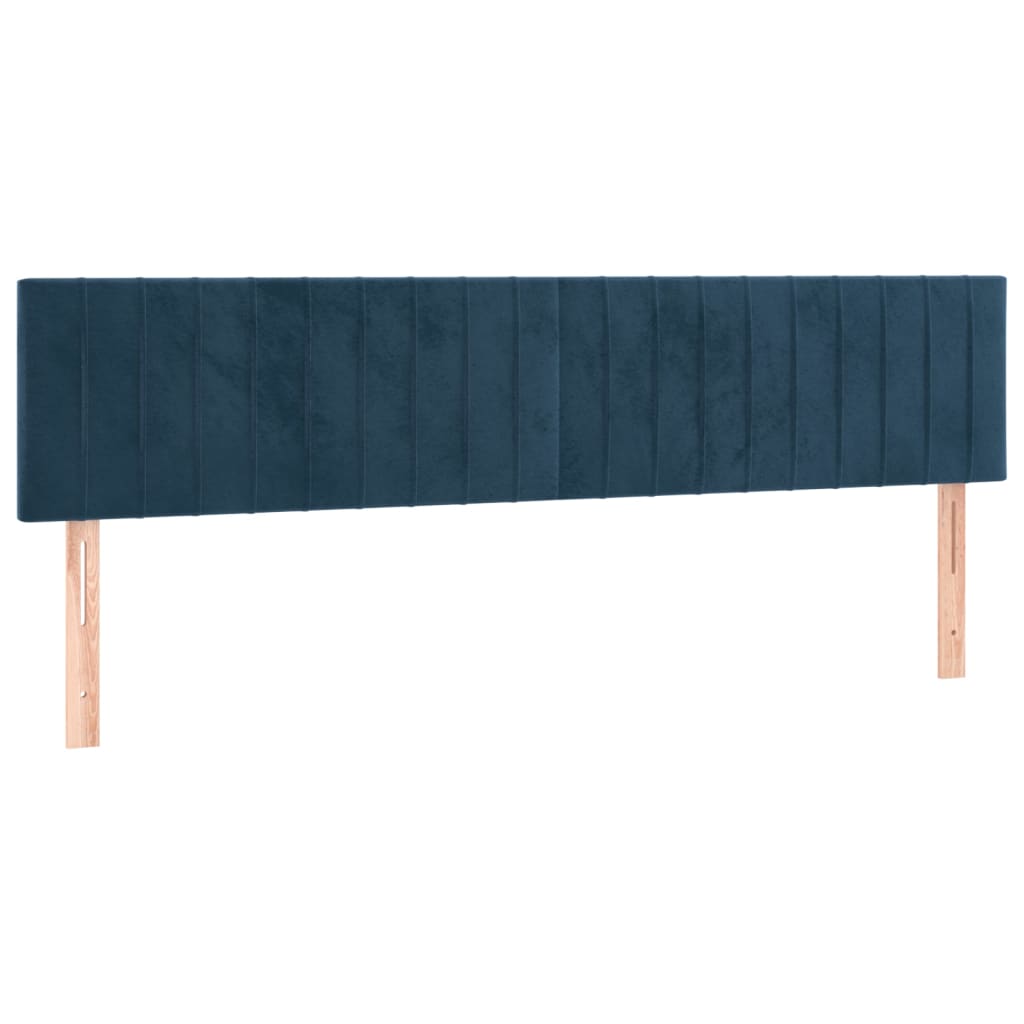 Pat box spring cu saltea, albastru închis, 160x200 cm, catifea GartenMobel Dekor