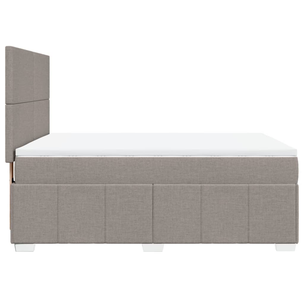 Pat box spring cu saltea, gri taupe, 160x200 cm material textil GartenMobel Dekor