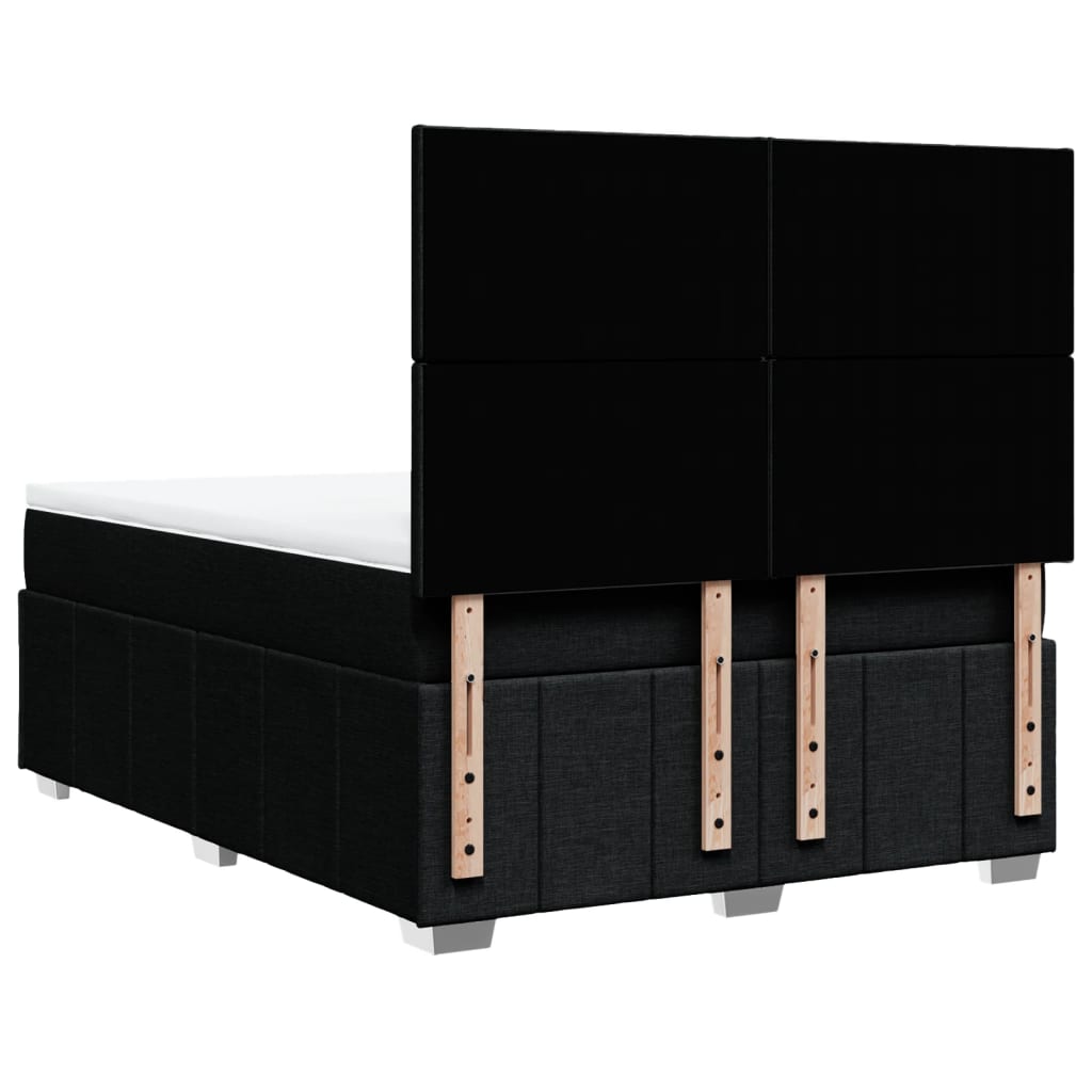 Pat box spring cu saltea, negru, 160x200 cm, textil GartenMobel Dekor