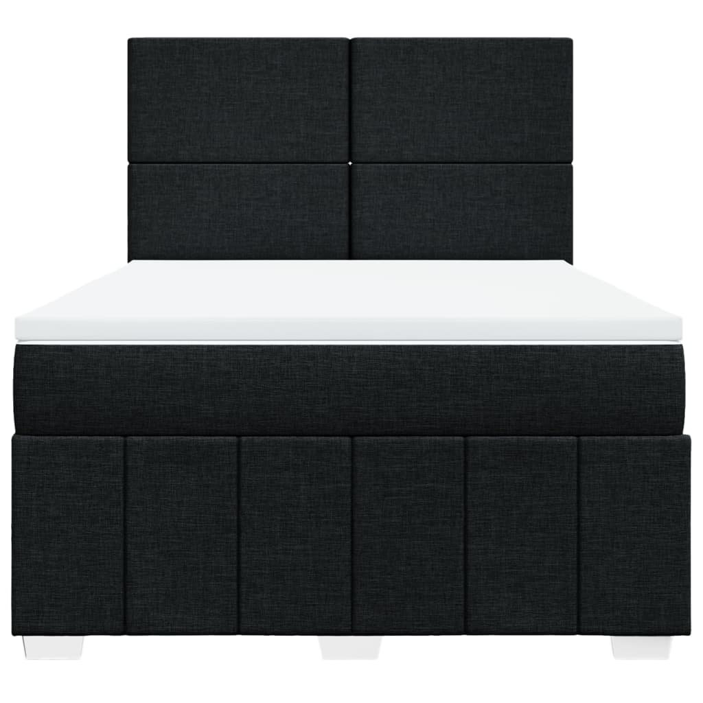Pat box spring cu saltea, negru, 160x200 cm, textil GartenMobel Dekor