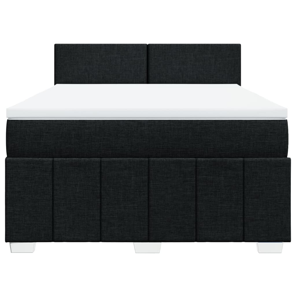 Pat box spring cu saltea, negru, 160x200 cm, textil GartenMobel Dekor