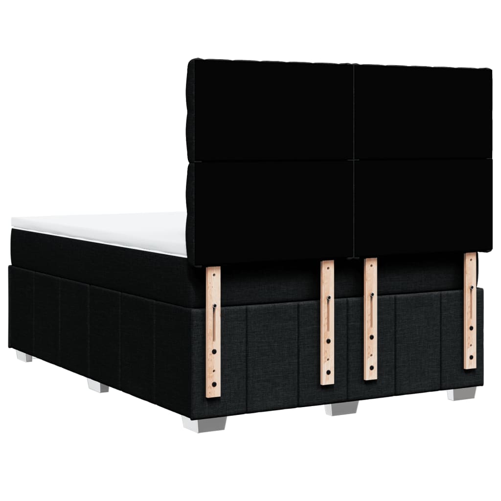 Pat box spring cu saltea, negru, 160x200 cm, textil GartenMobel Dekor