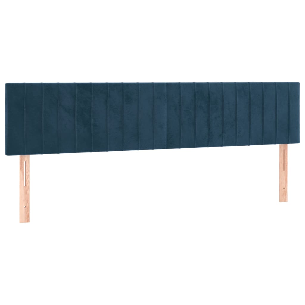 Tăblii de pat, 2 buc, albastru închis, 80x5x78/88 cm, catifea GartenMobel Dekor
