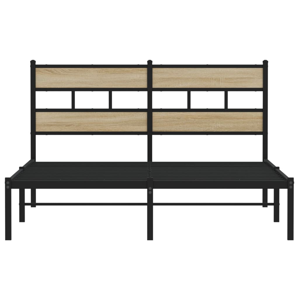 Cadru de pat metalic fără saltea, stejar sonoma, 140x190 cm GartenMobel Dekor