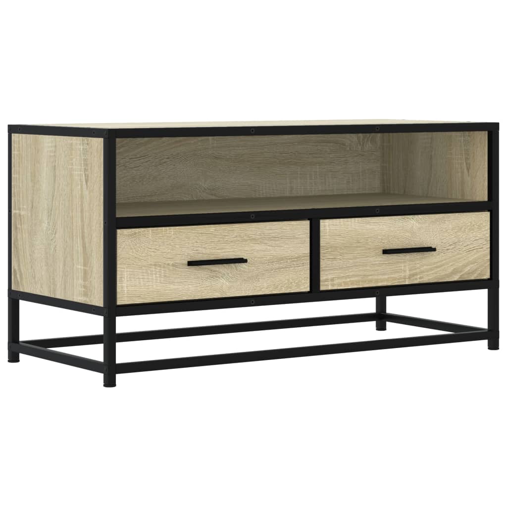 Dulap TV, stejar sonoma, 80x34,5x40 cm, lemn prelucrat și metal GartenMobel Dekor