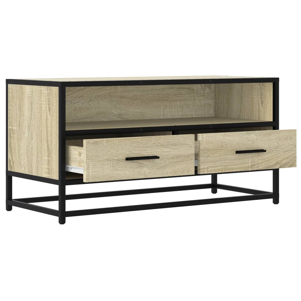 Dulap TV, stejar sonoma, 80x34,5x40 cm, lemn prelucrat și metal GartenMobel Dekor