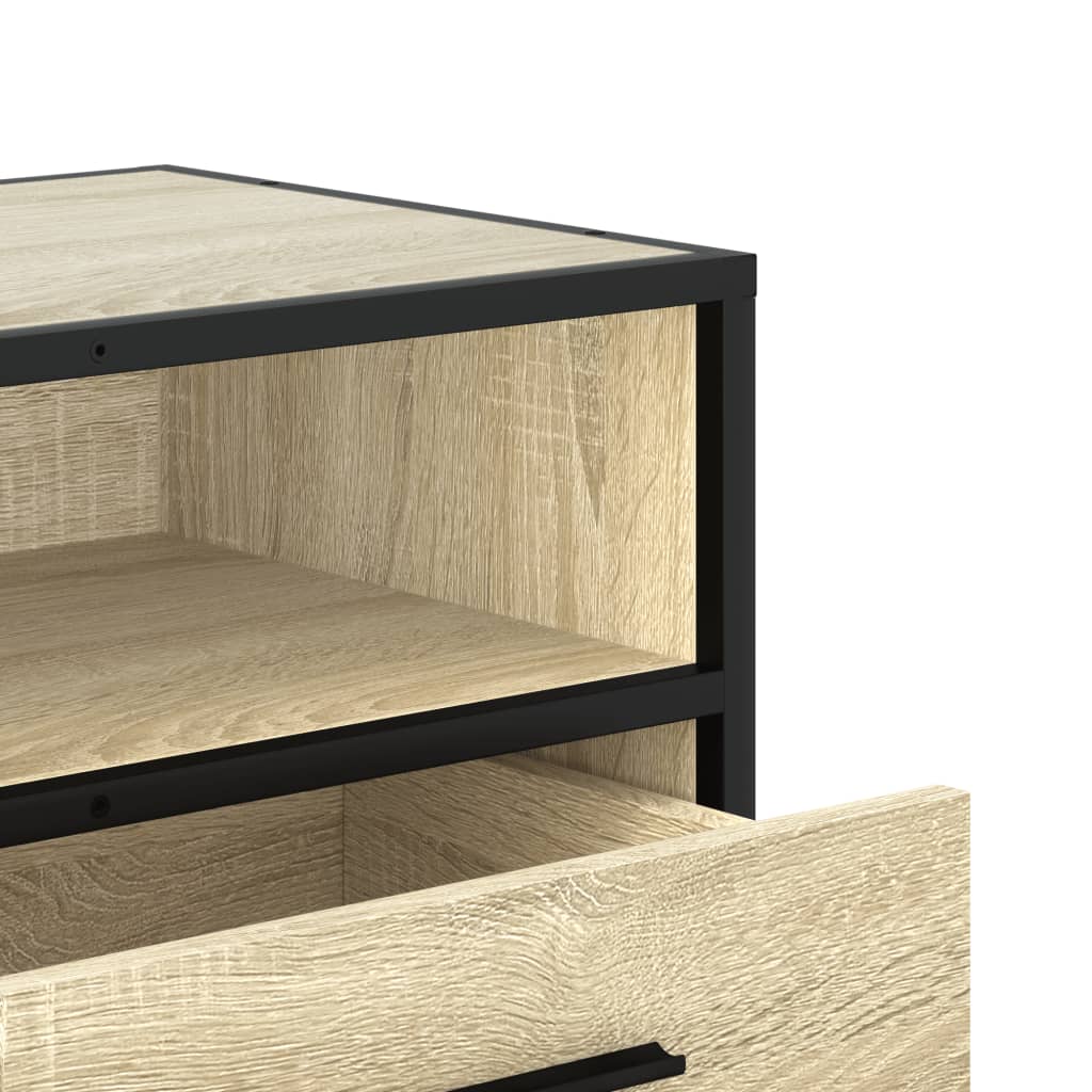 Dulap TV, stejar sonoma, 80x34,5x40 cm, lemn prelucrat și metal GartenMobel Dekor