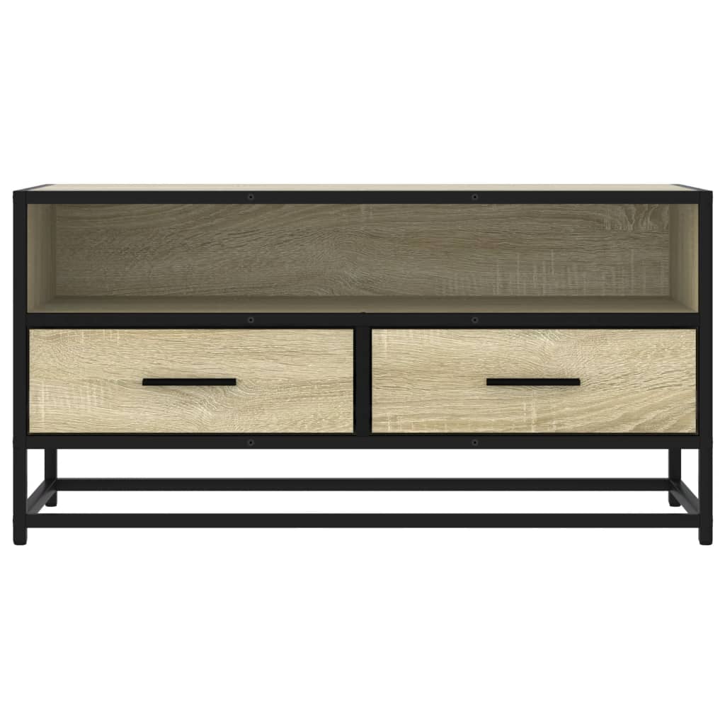 Dulap TV, stejar sonoma, 80x34,5x40 cm, lemn prelucrat și metal GartenMobel Dekor