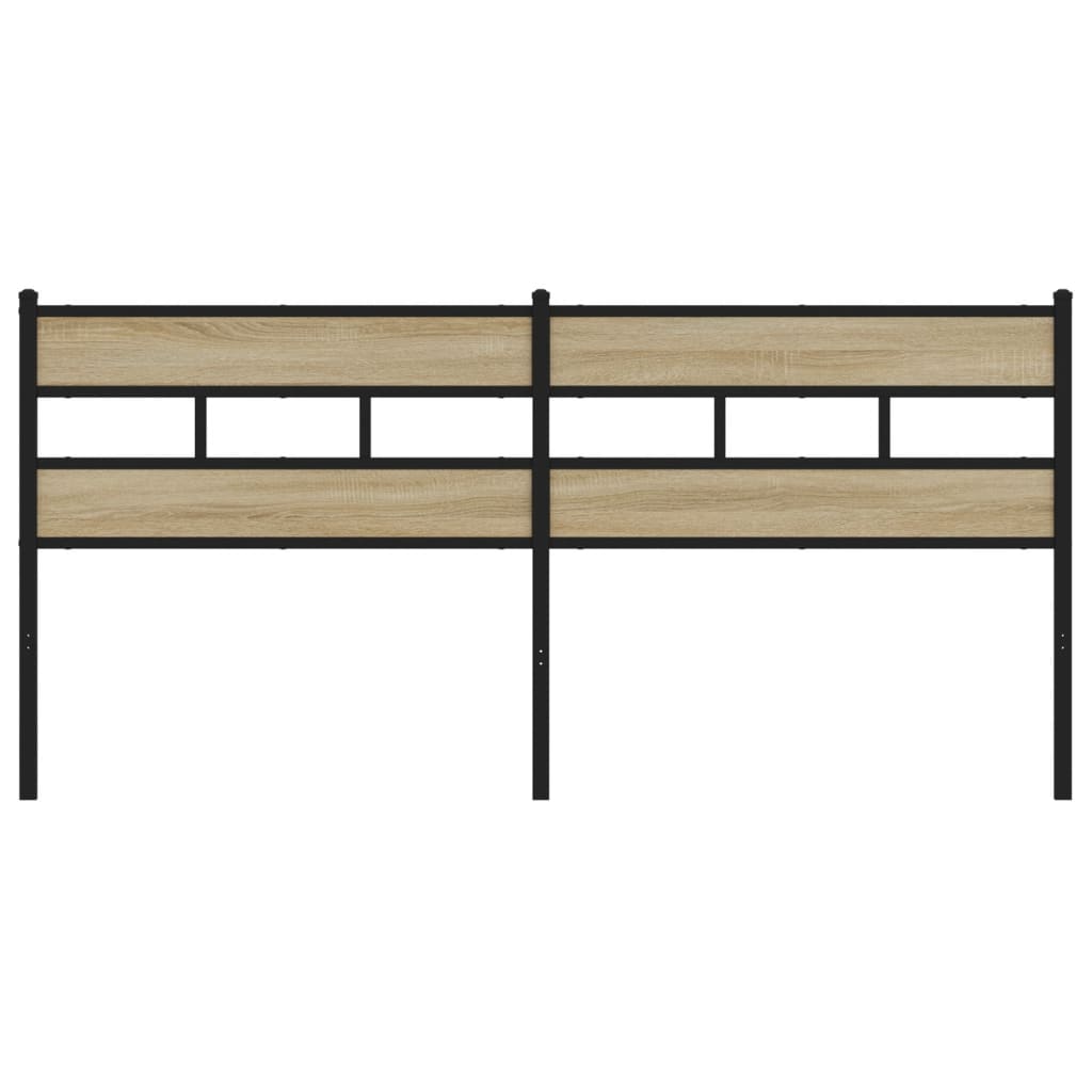Tăblie de pat, stejar sonoma, 193 cm, fier și lemn prelucrat GartenMobel Dekor