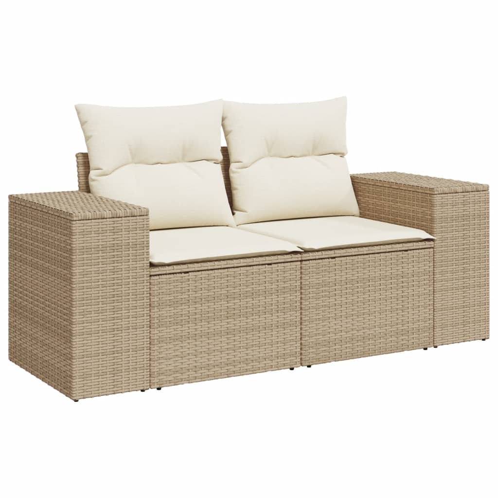 Set canapele de grădină, 4 piese, cu perne, bej, poliratan GartenMobel Dekor