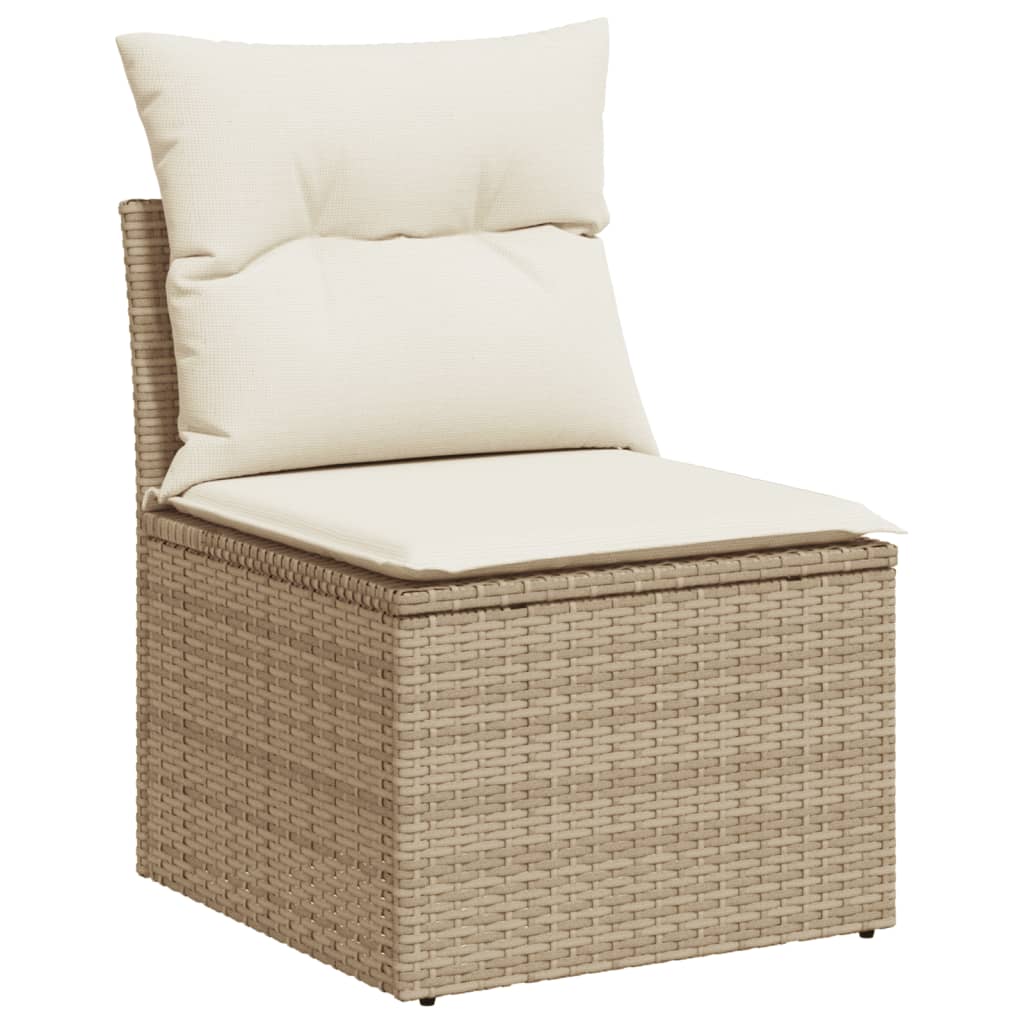 Set canapele de grădină, 4 piese, cu perne, bej, poliratan GartenMobel Dekor