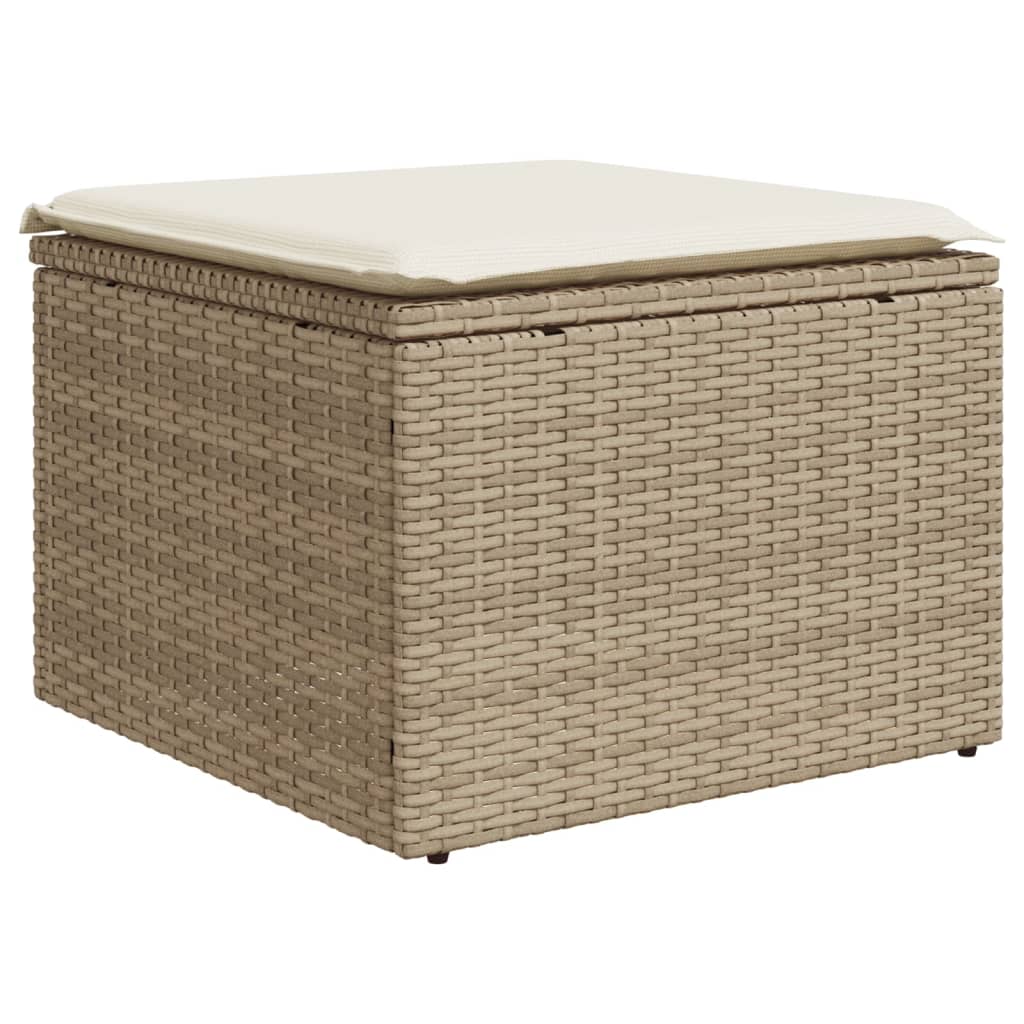Set canapele de grădină, 7 piese, cu perne, bej, poliratan GartenMobel Dekor