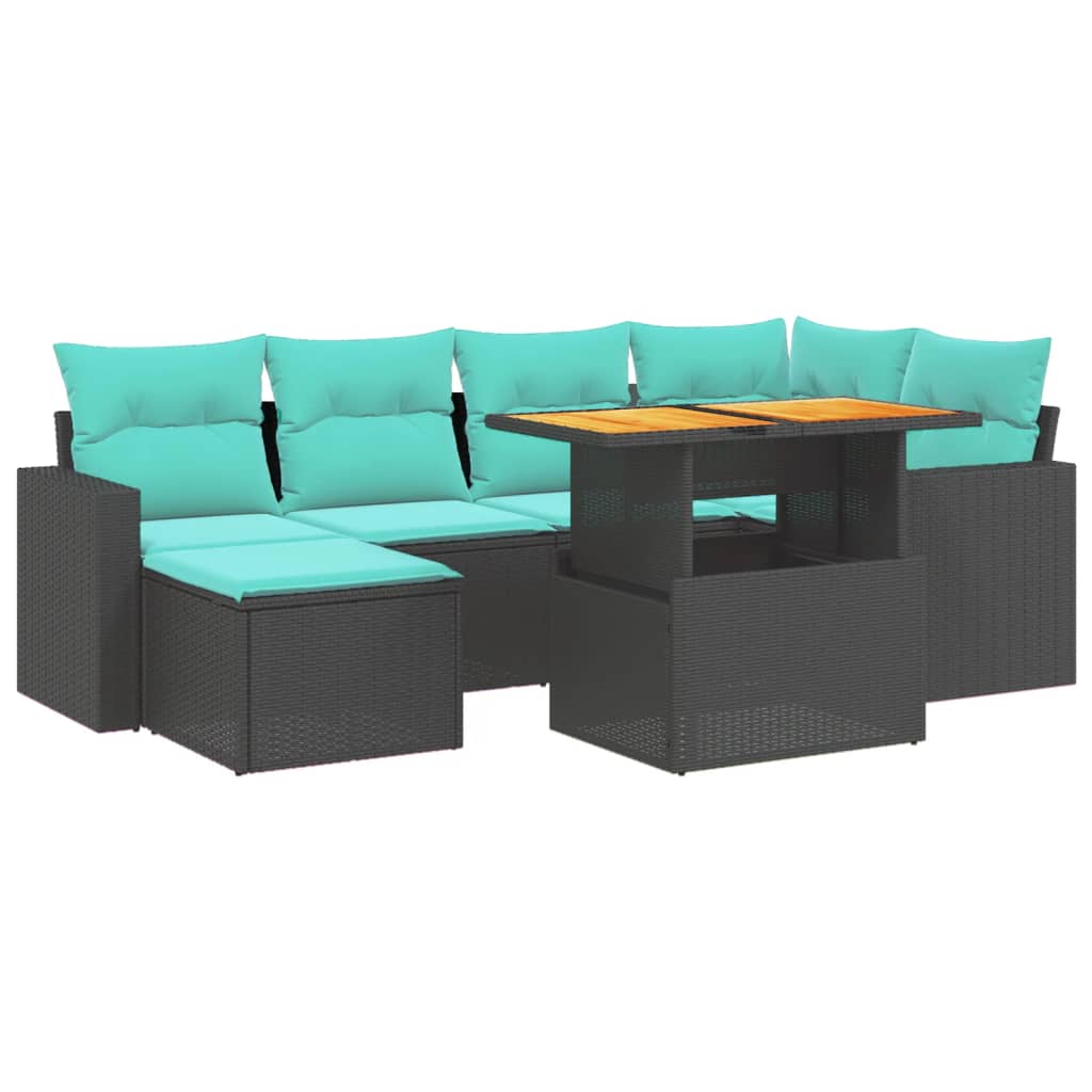 Set canapele de grădină cu perne, 11 piese, bej, poliratan GartenMobel Dekor