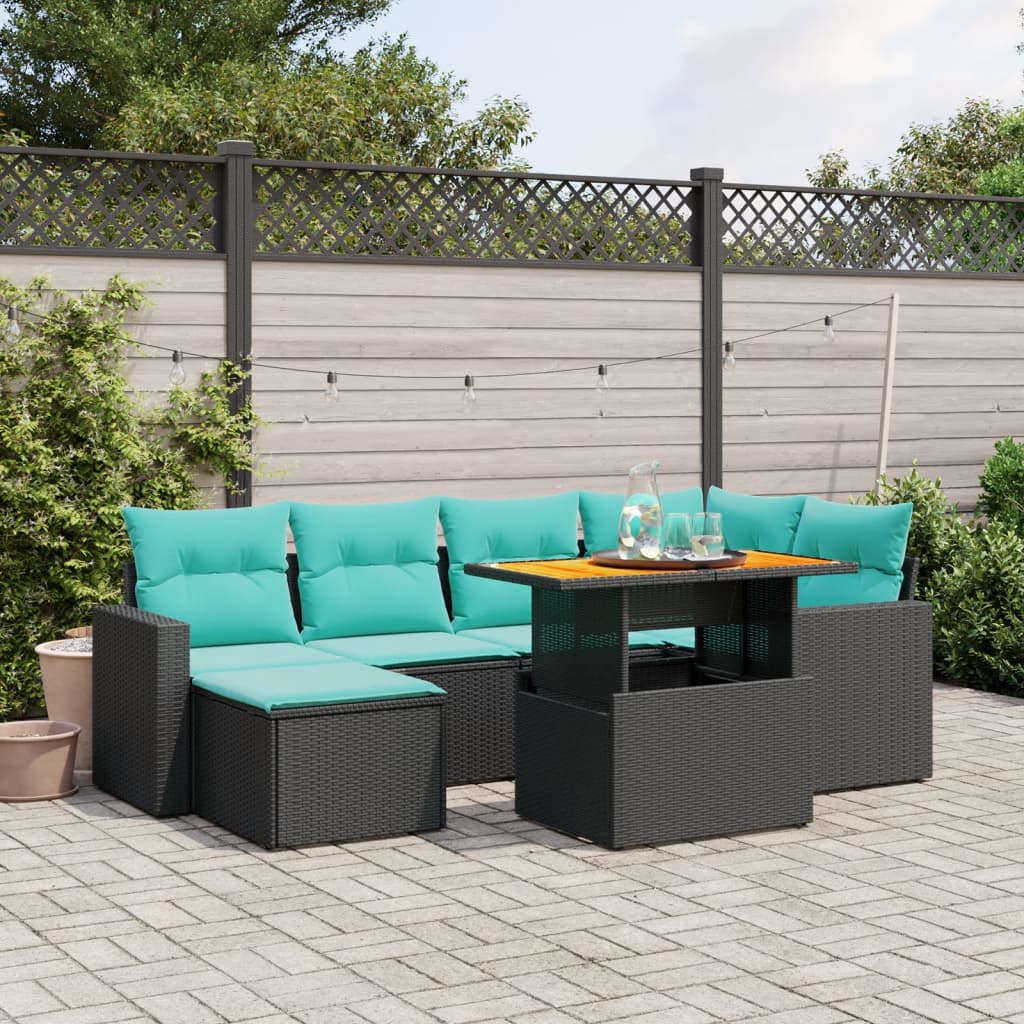 Set canapele de grădină cu perne, 11 piese, bej, poliratan GartenMobel Dekor