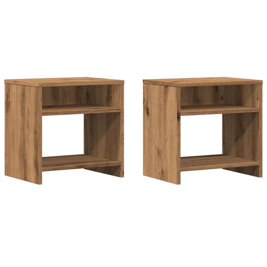 Noptiere, 2 buc., stejar artizanal, 40x30x40 cm, lemn prelucrat GartenMobel Dekor