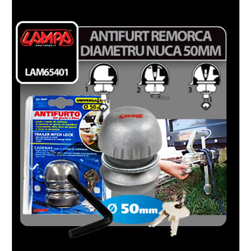 Antifurt remorca diametru nuca 50mm - Resigilat Garage AutoRide