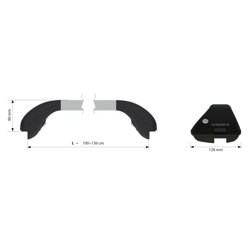 Bare portbagaj telescopice alumin Snap Alu 2buc - L - 100÷136cm Garage AutoRide