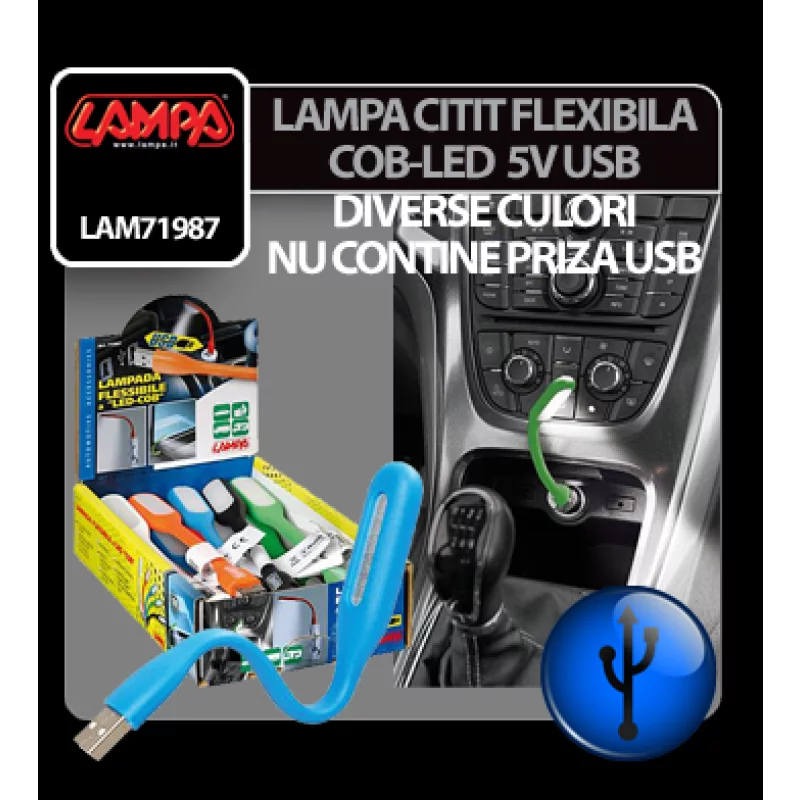 Lampa citit flexibila COB-LED 5V USB Garage AutoRide