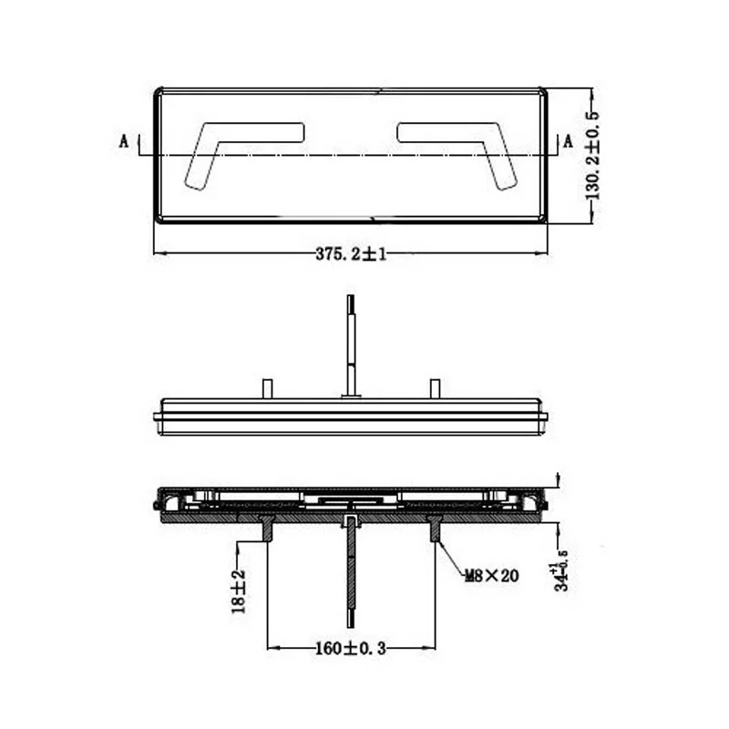 Lampa stop spate 102LED cu cablu 12/24V KMR1 3752x1302mm - Dreapta Garage AutoRide