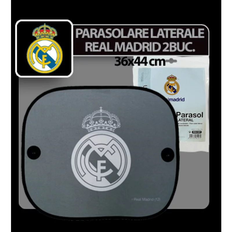 Parasolare laterale cu ventuze Real Madrid 2buc. - 36x44cm Garage AutoRide