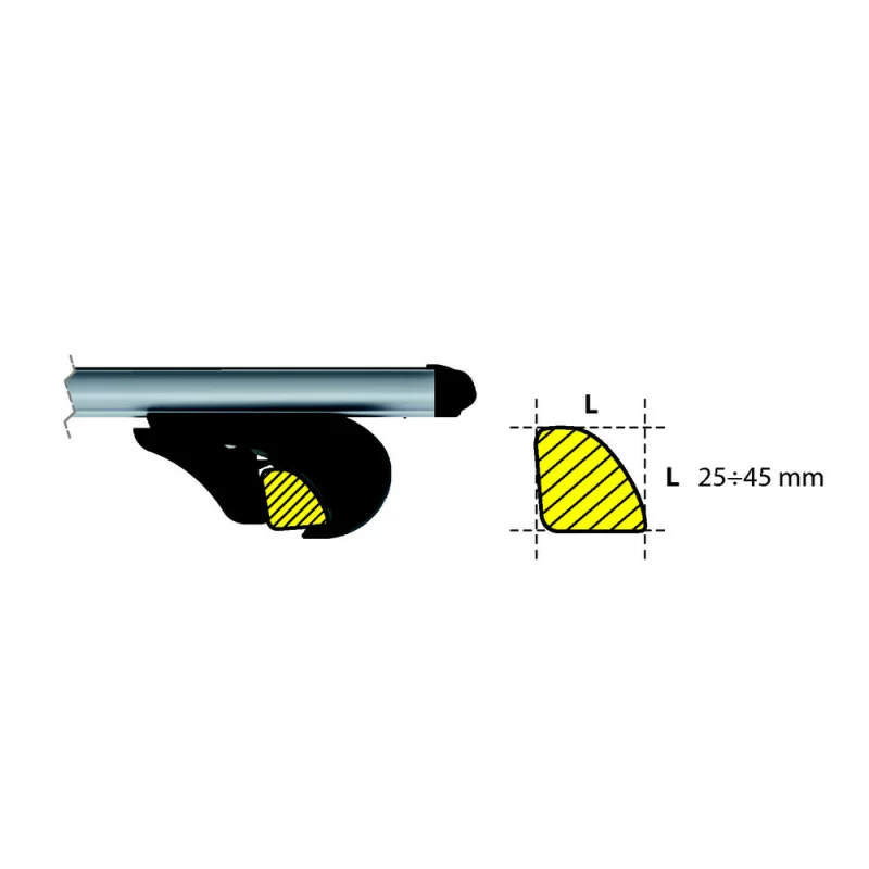 Set picioare Evos RA Rail Alu pentru bare din aluminiu Silenzio Alumia Helio 4buc Garage AutoRide