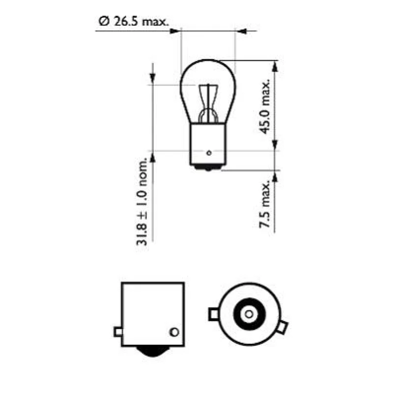 Bec 12V - PR21W - 21W lampa frana rosu BA15s 1buc Philips Garage AutoRide